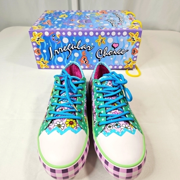 Irregular Choice Gingham Surprise Pink Sneakers Size 41 Brand New! - Picture 3 of 9
